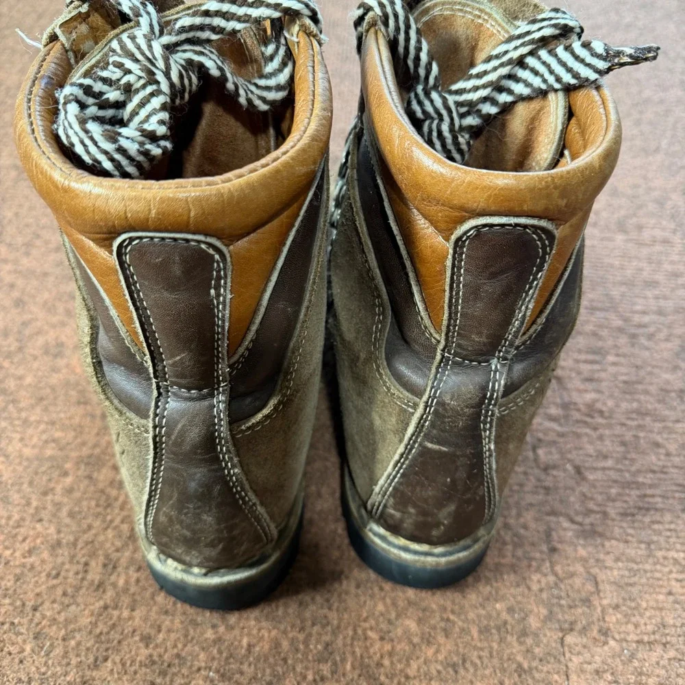 Kinney Shoes Colorado Vintage Hiking Boots Mens 10 Brown Leather Made in Italy